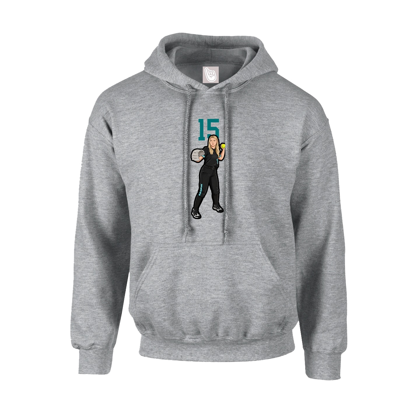 Hoodie — Number Top in Grey