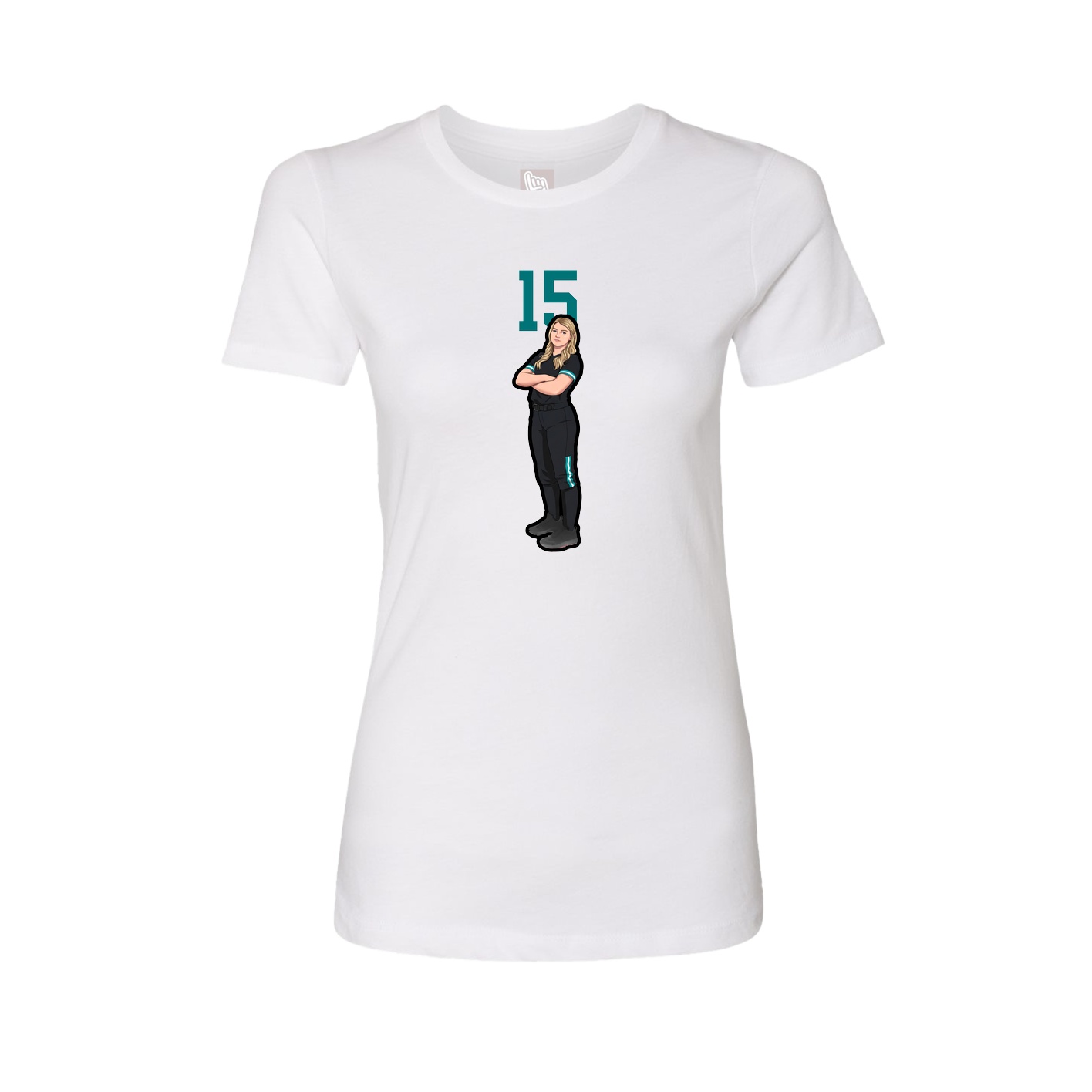 Fitted Women's Tee — Number Top in White