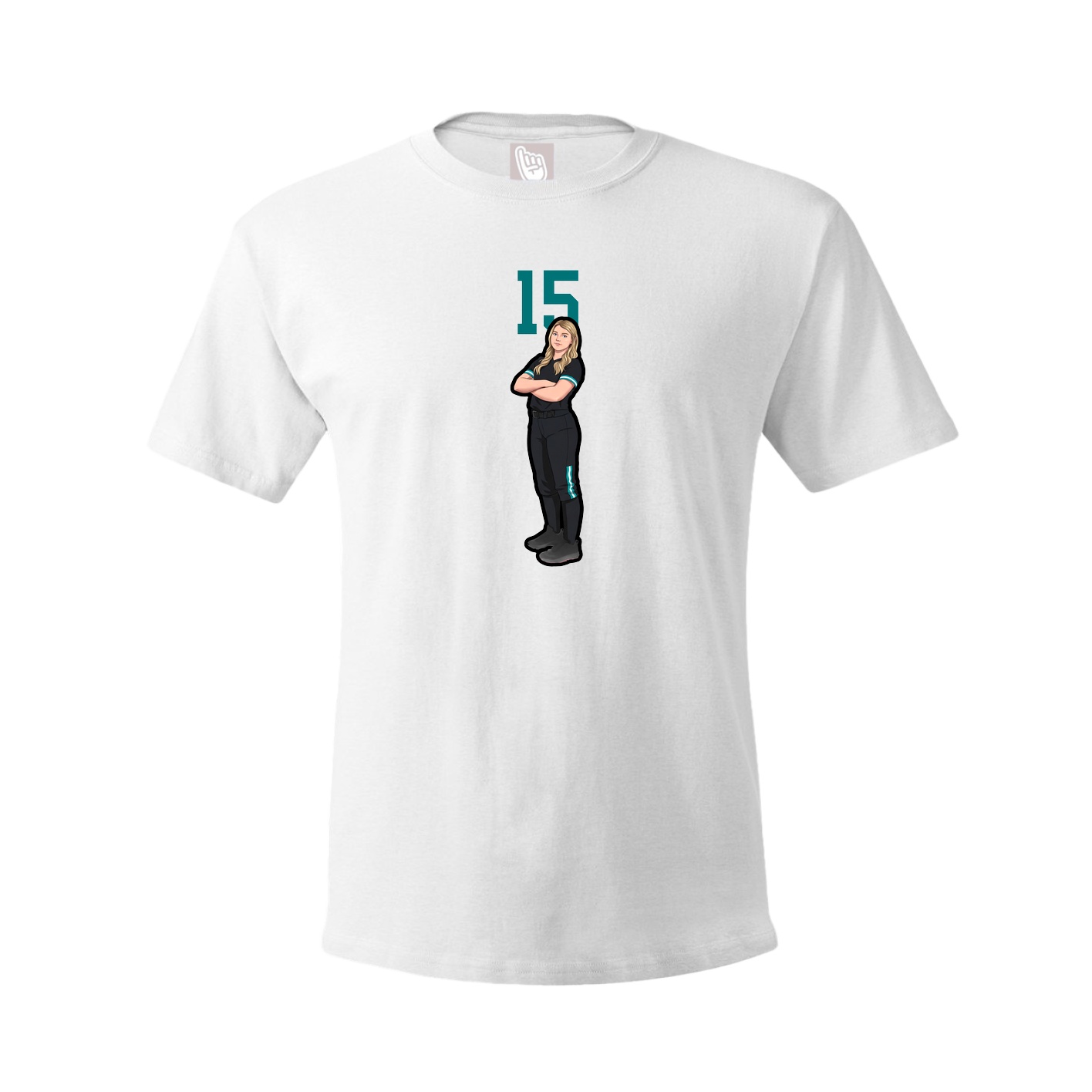 Youth Tee — Number Top in White