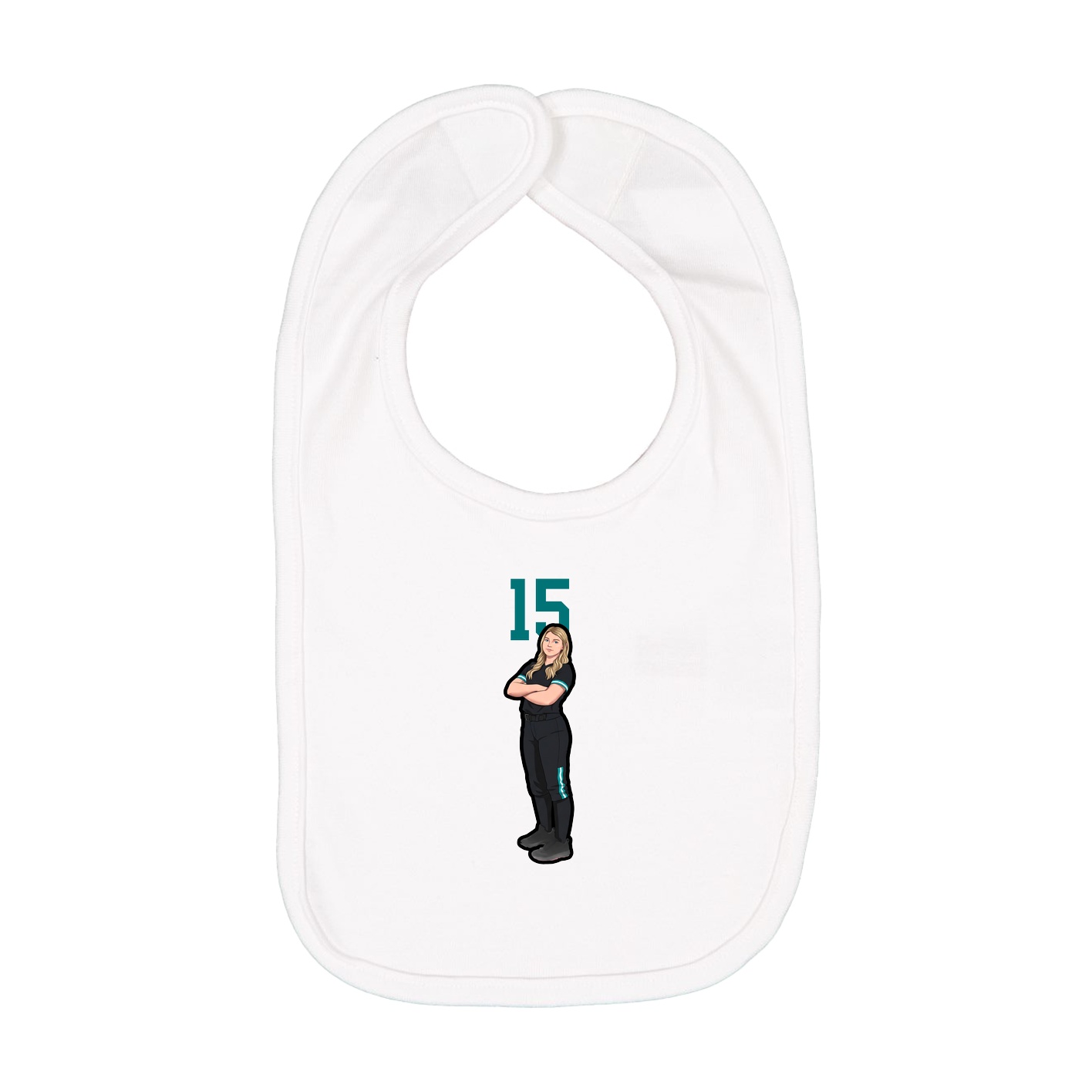 Infant Bib — Number Top in White