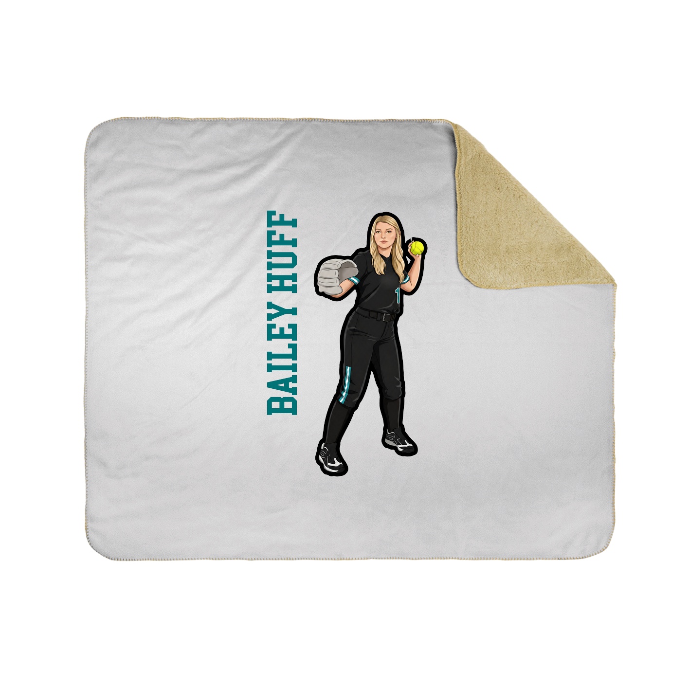 Throw Blanket — Name Vertical in White
