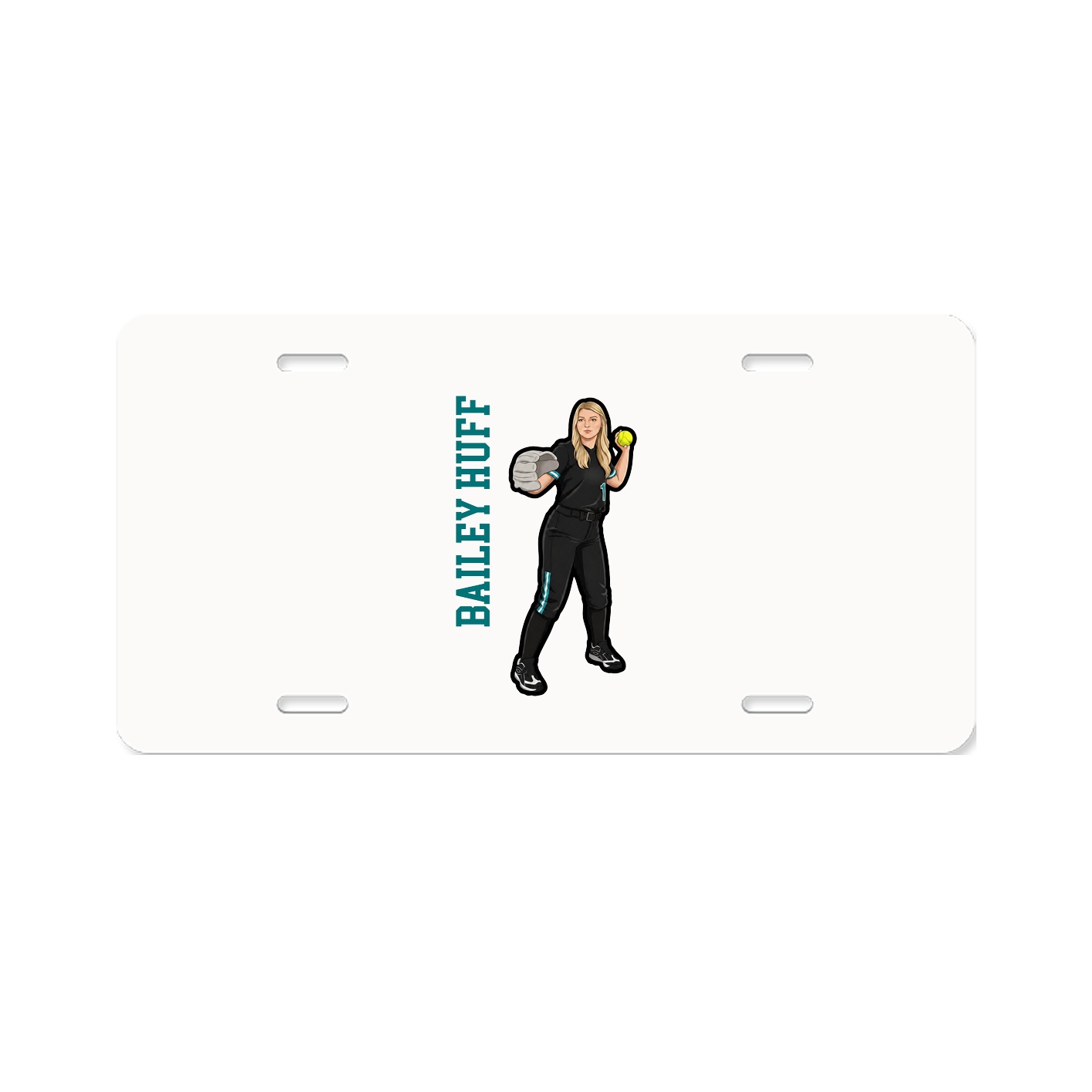 License Plate — Name Vertical in Classic