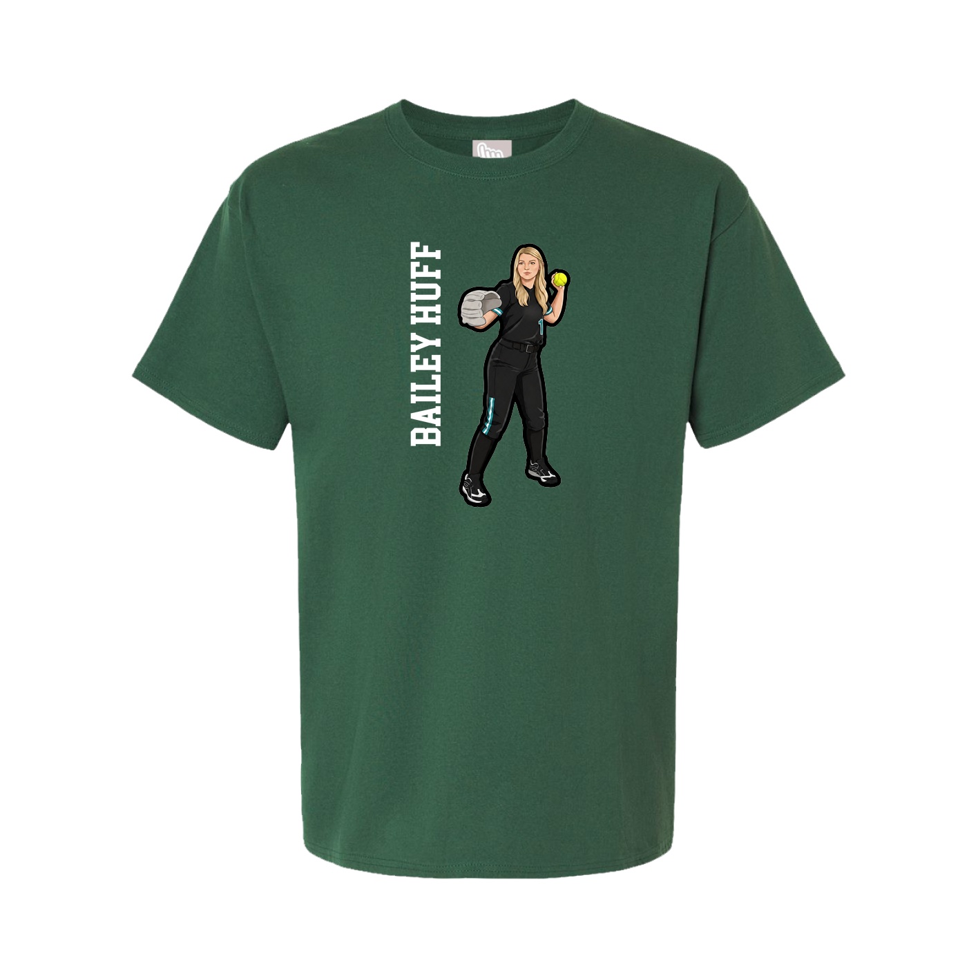 Tee — Name Vertical in Green