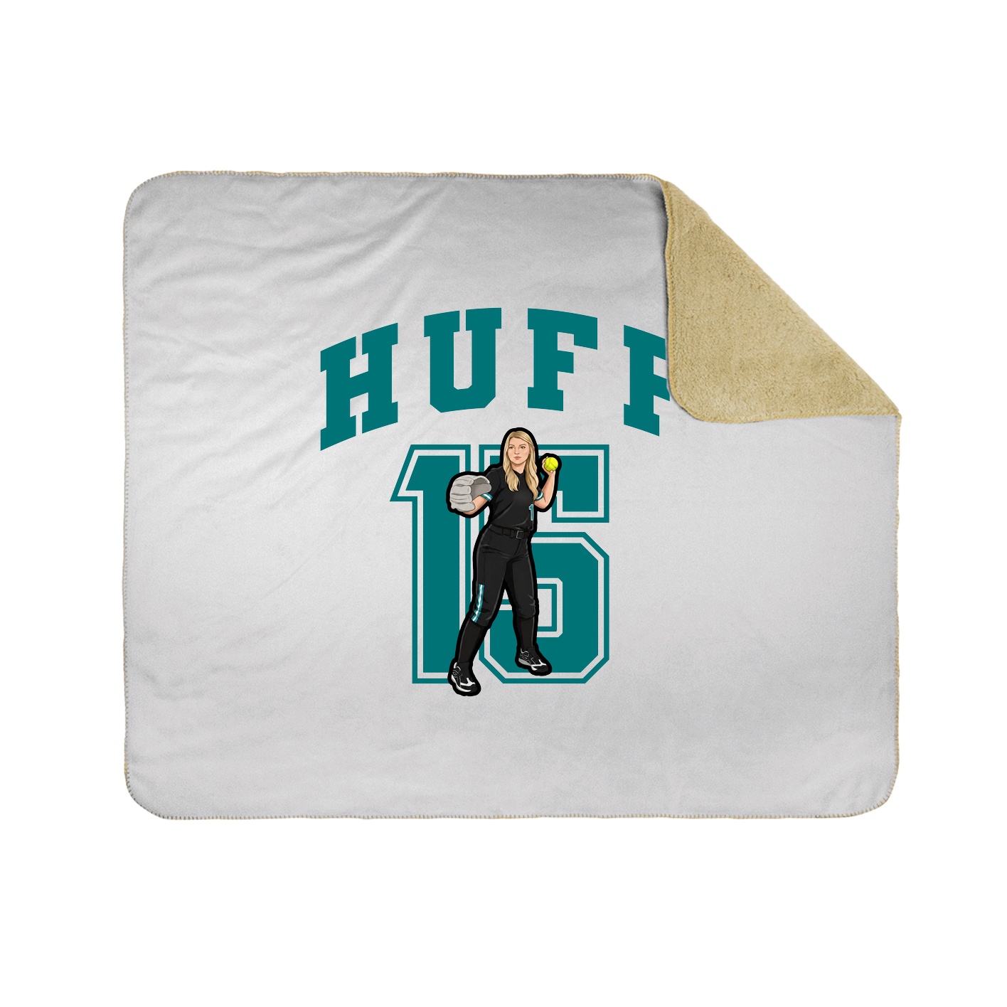 Throw Blanket — Number in White