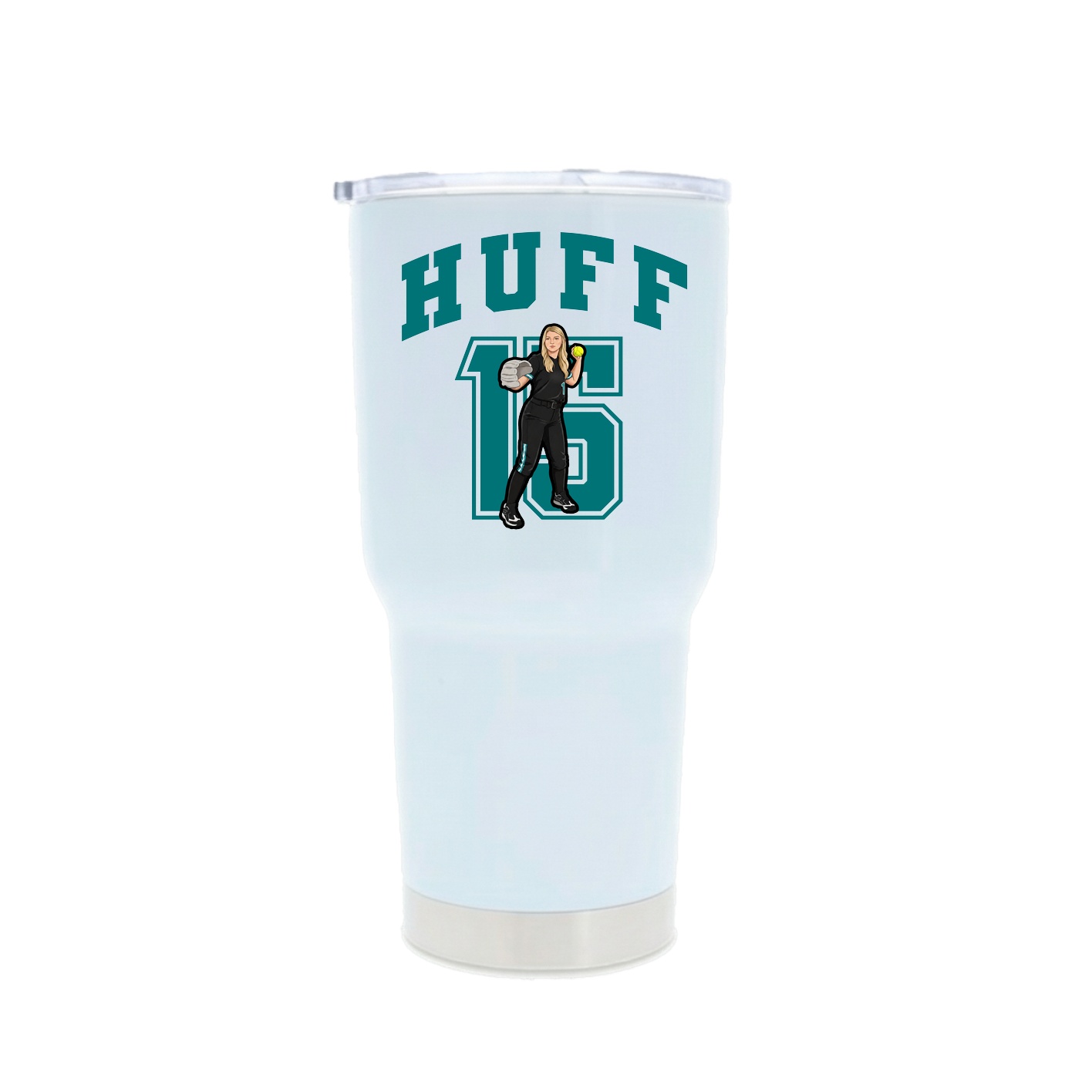 30oz Stainless Steel Tumbler — Number in White