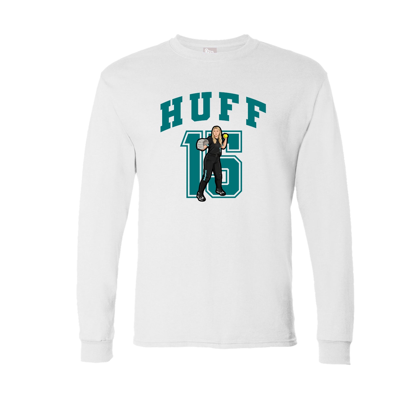 Long Sleeve Tee — Number in White