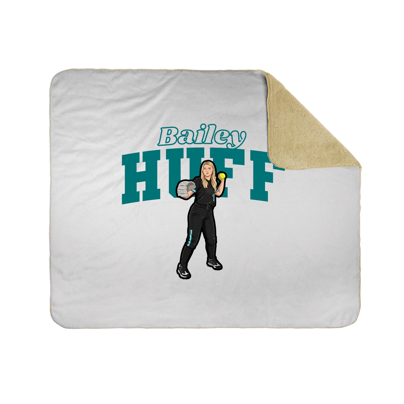 Throw Blanket — Name Arch in White