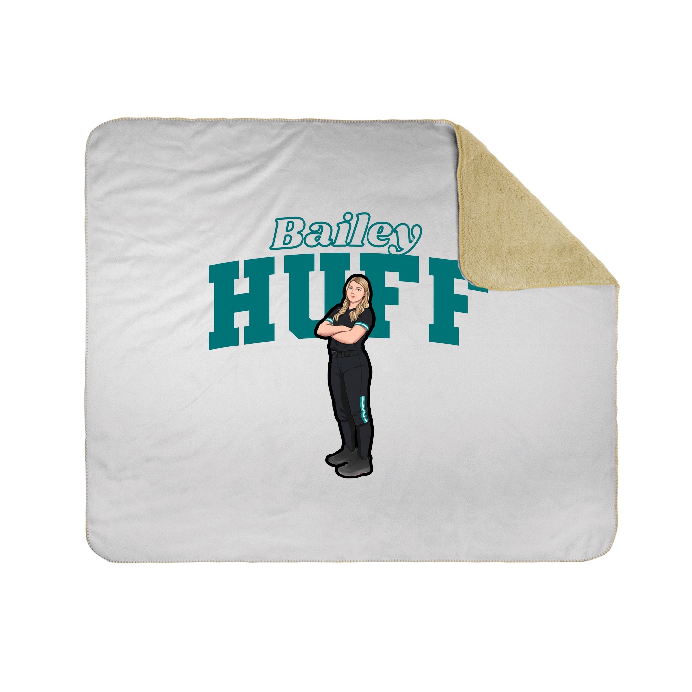 Throw Blanket — Name Arch in White