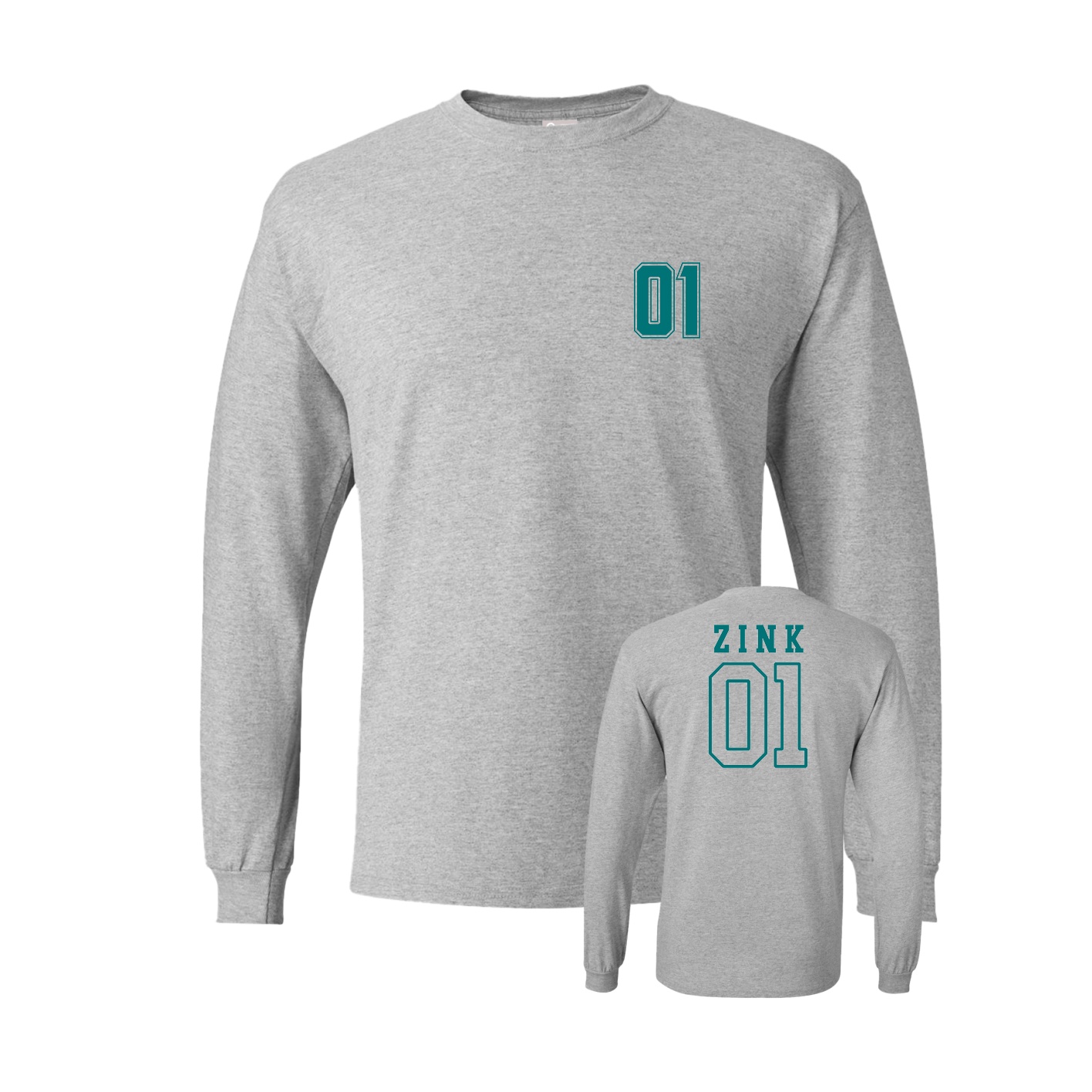 Long Sleeve Tee — Chest Back in Grey