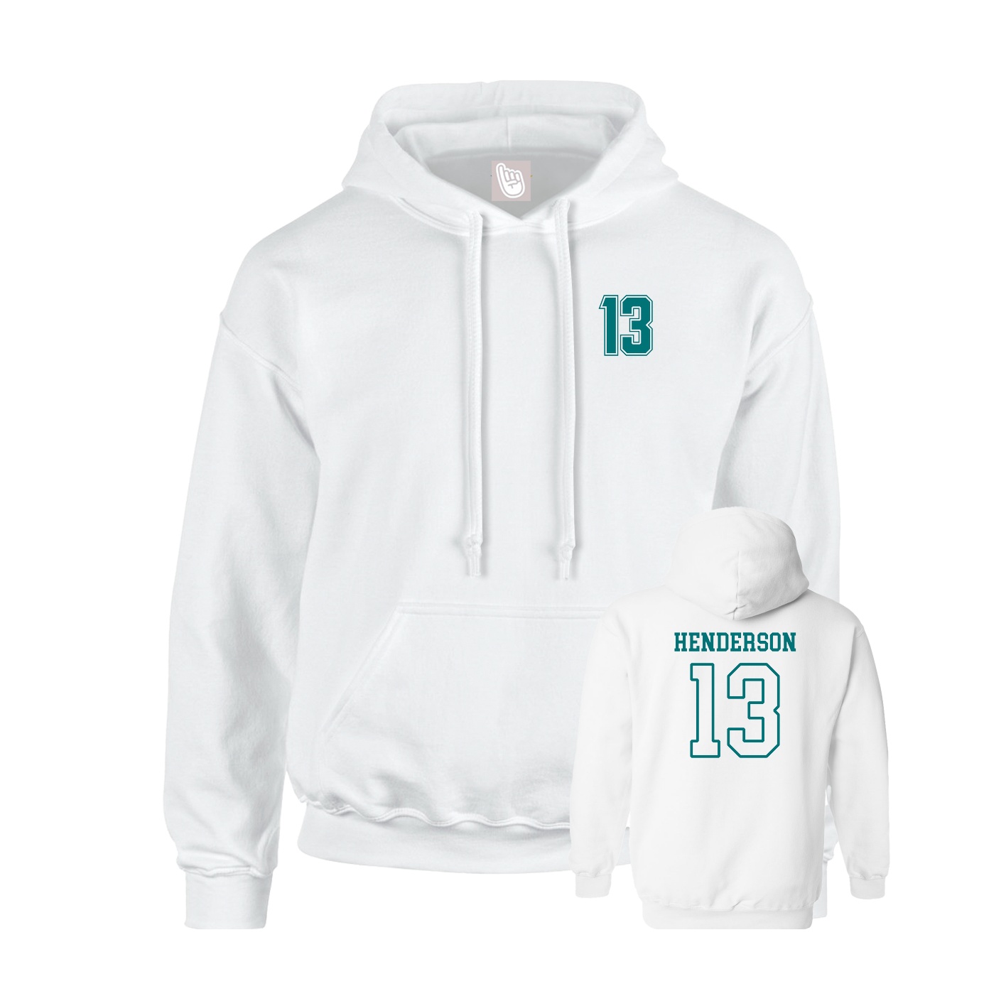 Youth Hoodie — Chest Back in White