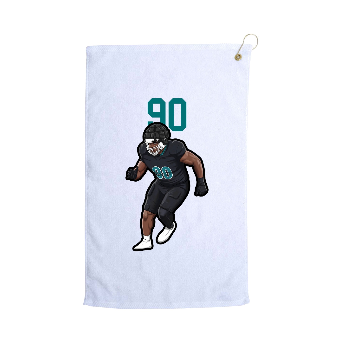 Golf Towel — Number Top in White