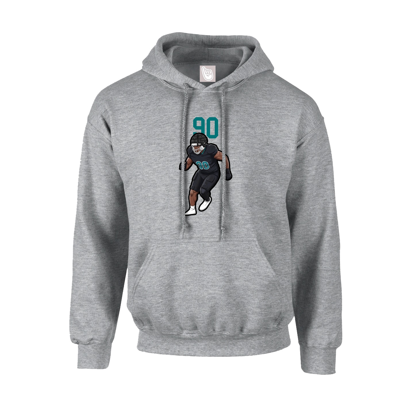 Youth Hoodie — Number Top in Grey