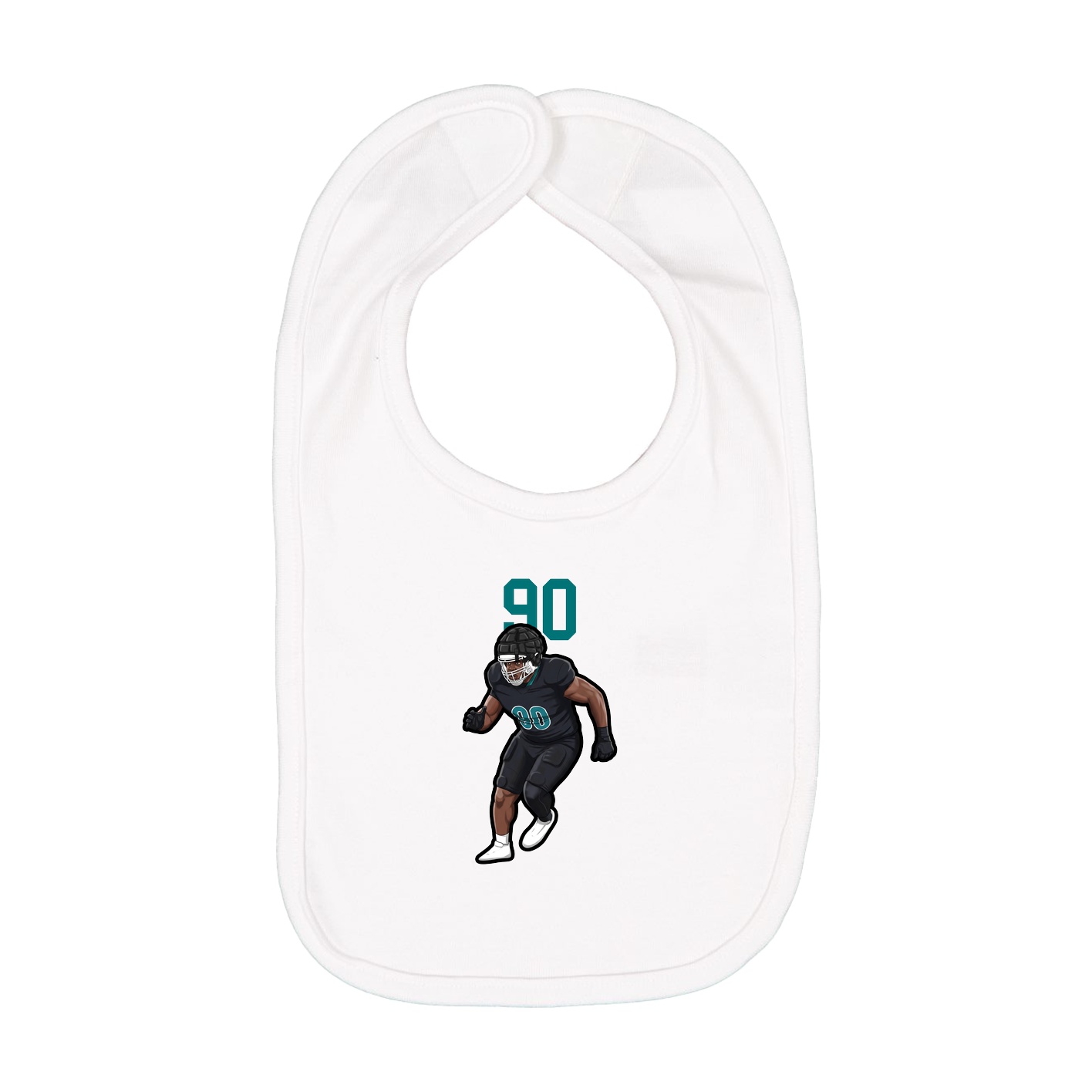 Infant Bib — Number Top in White