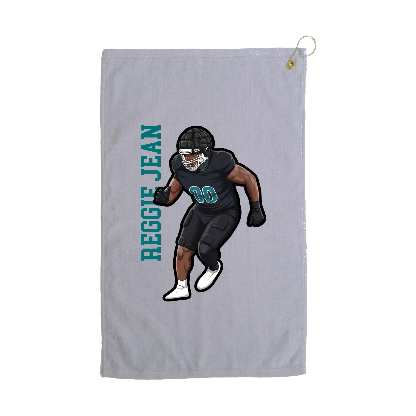 Golf Towel — Name Vertical in Grey