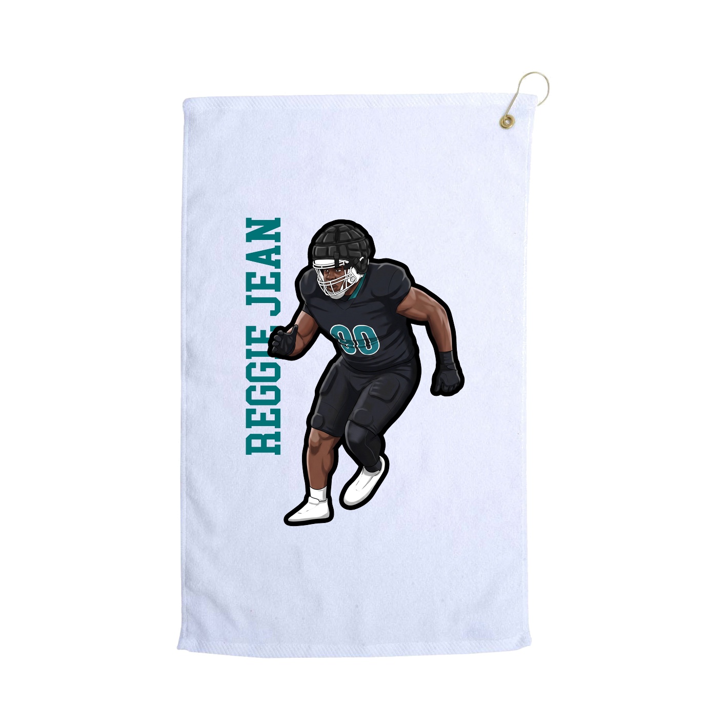 Golf Towel — Name Vertical in White