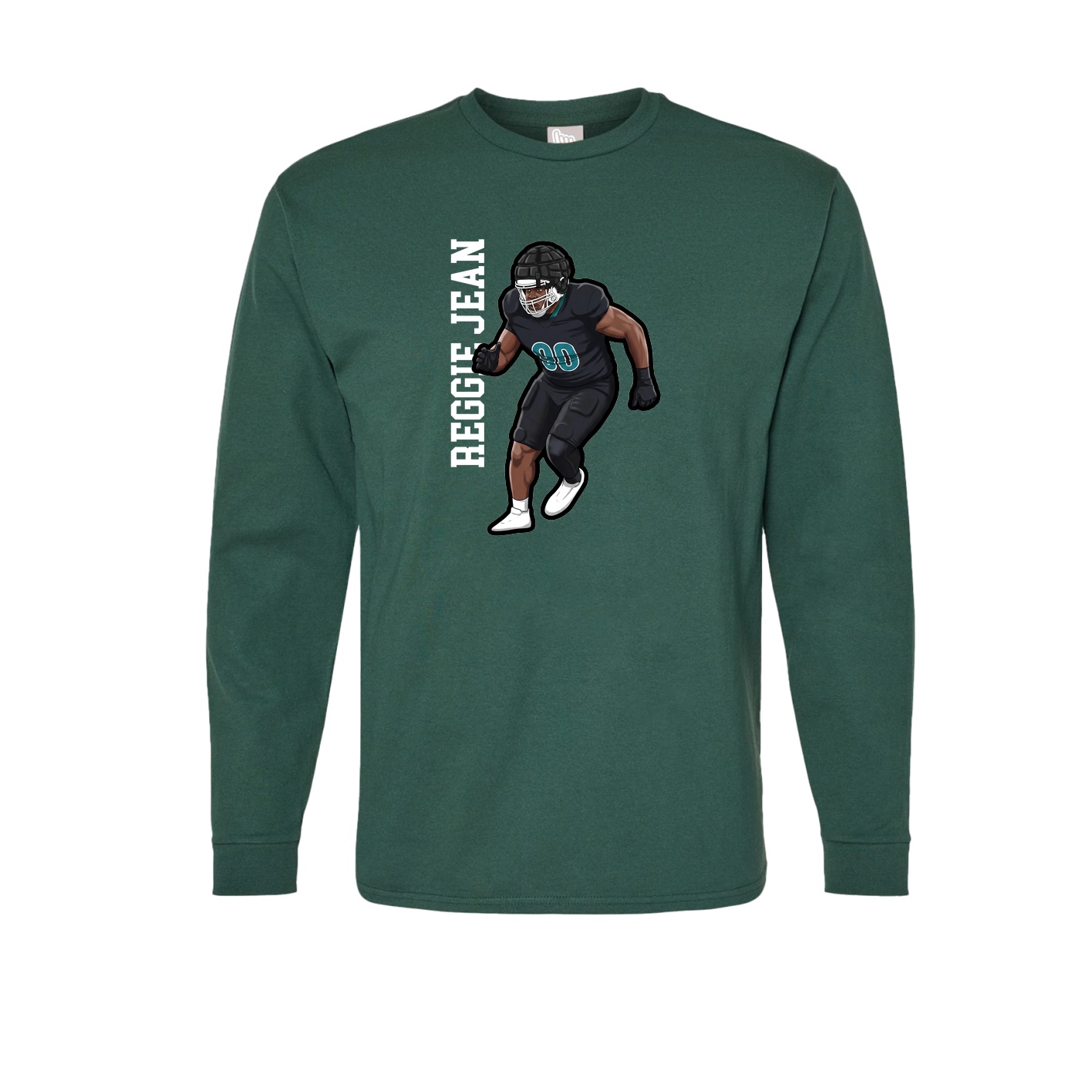 Long Sleeve Tee — Name Vertical in Green