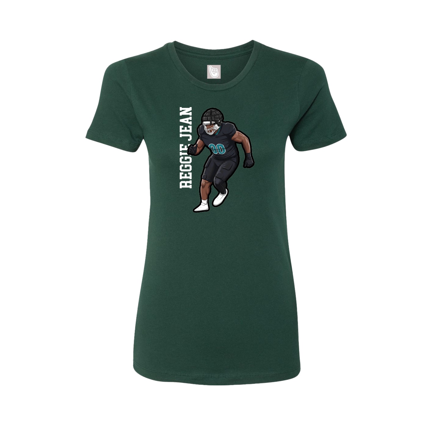 Fitted Women's Tee — Name Vertical in Green