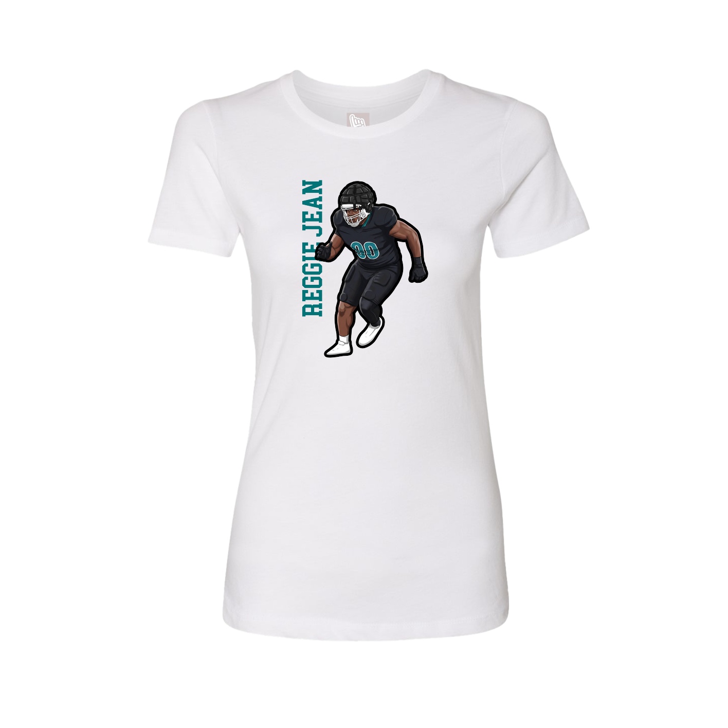 Womens Tee — Name Vertical in White