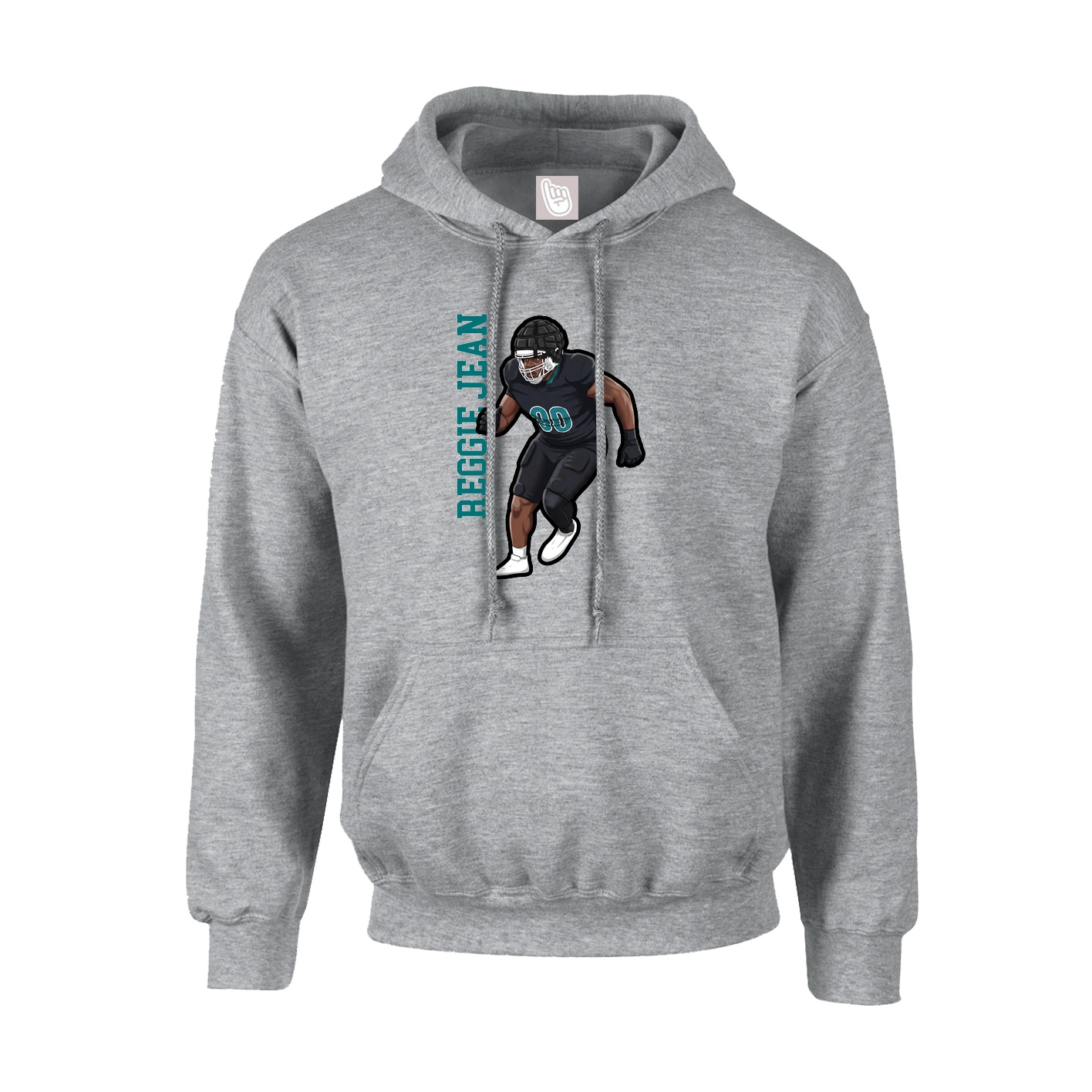 Hoodie — Name Vertical in Grey
