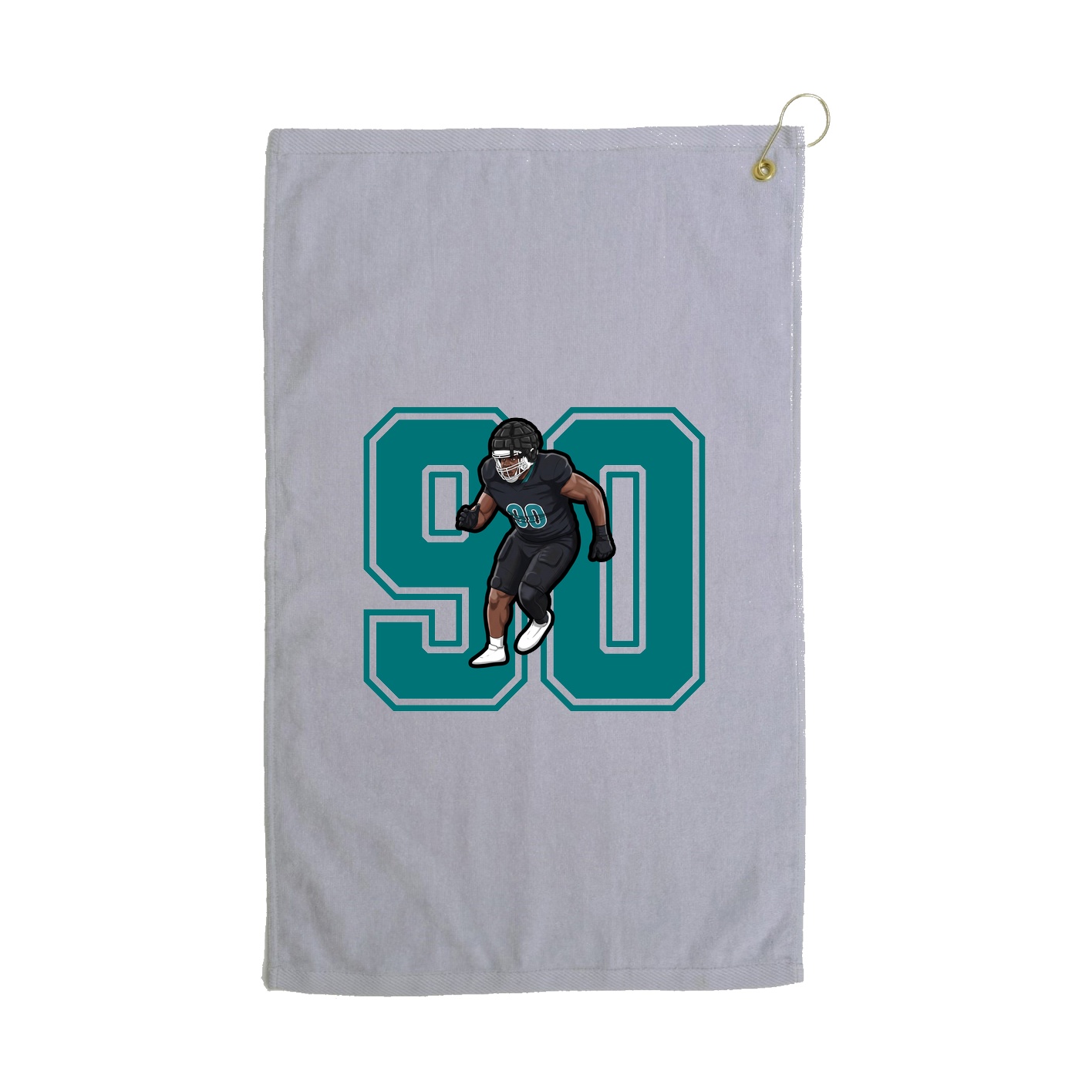 Golf Towel — Number in Grey