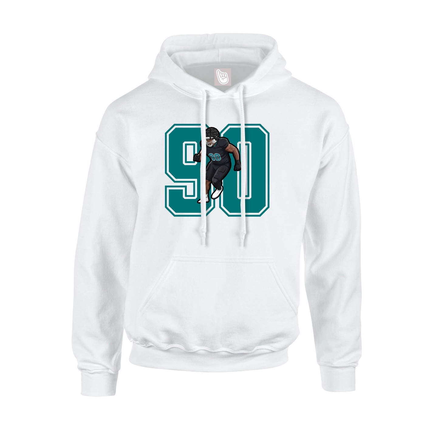 Hoodie — Number in White