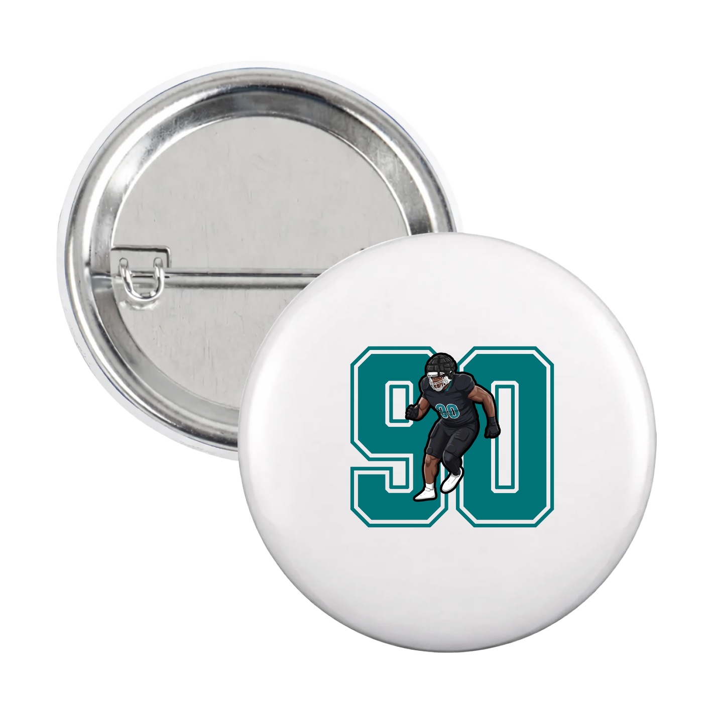 Game Day Button — Number in White