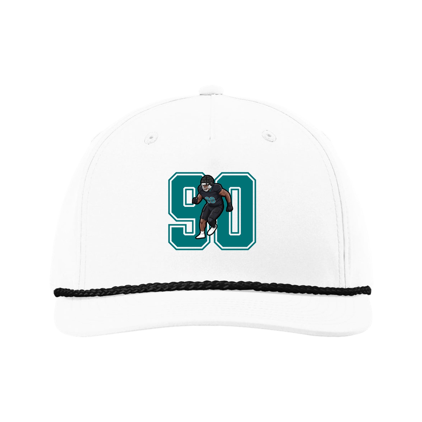 Five-Panel Classic Rope Cap — Number in White