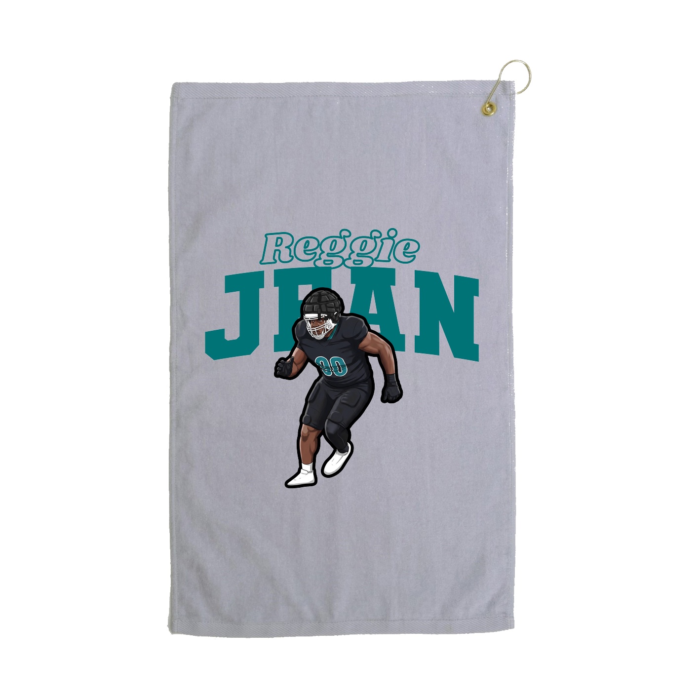 Golf Towel — Name Arch in Grey