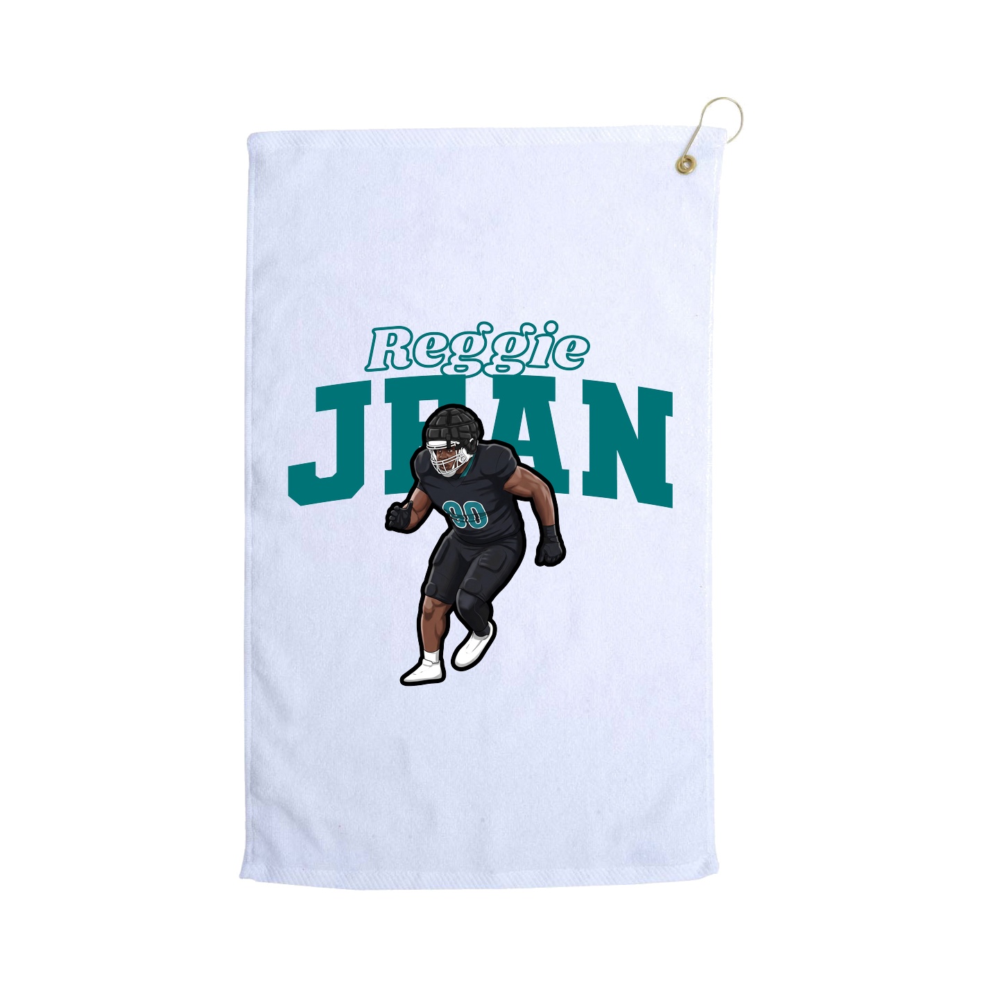 Golf Towel — Name Arch in White