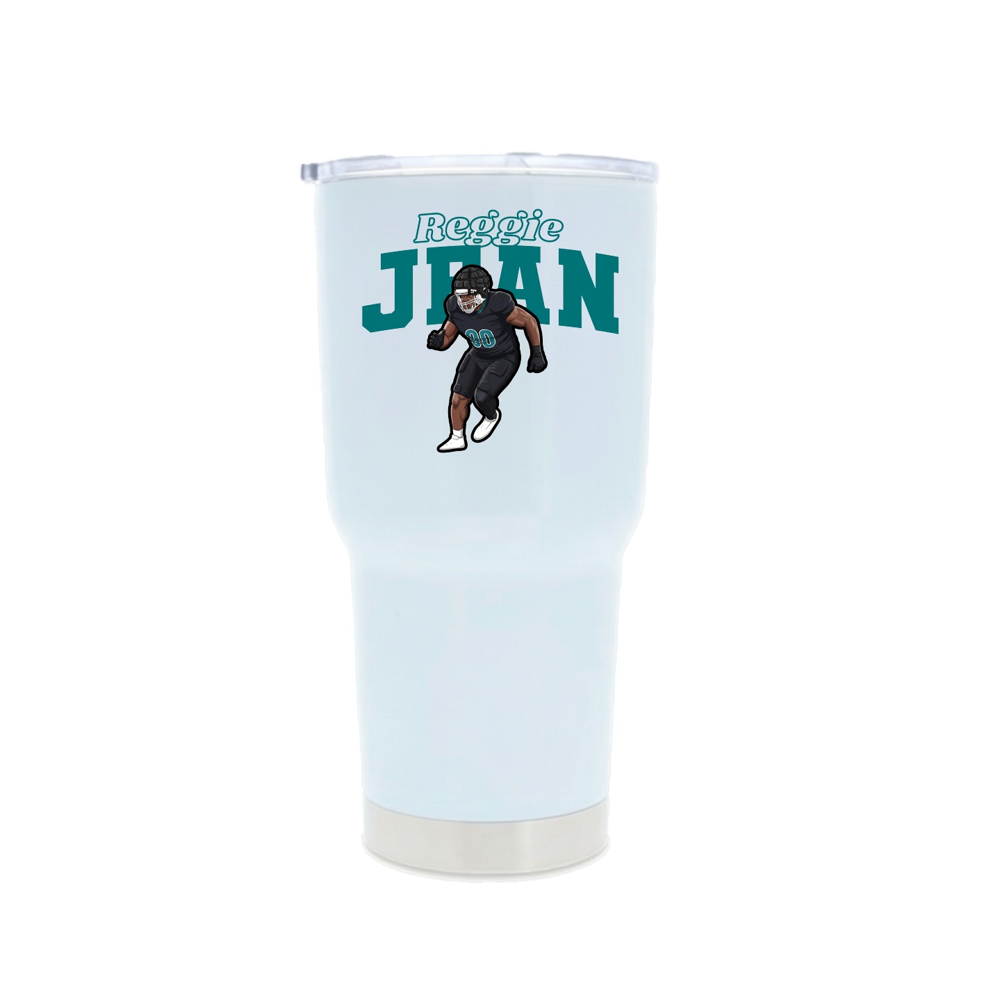 30oz Stainless Steel Tumbler — Name Arch in White