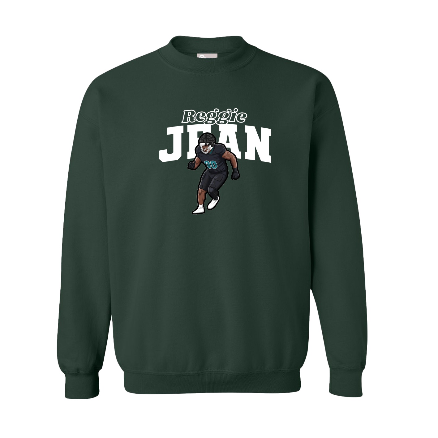 Fleece Crew — Name Arch in Green
