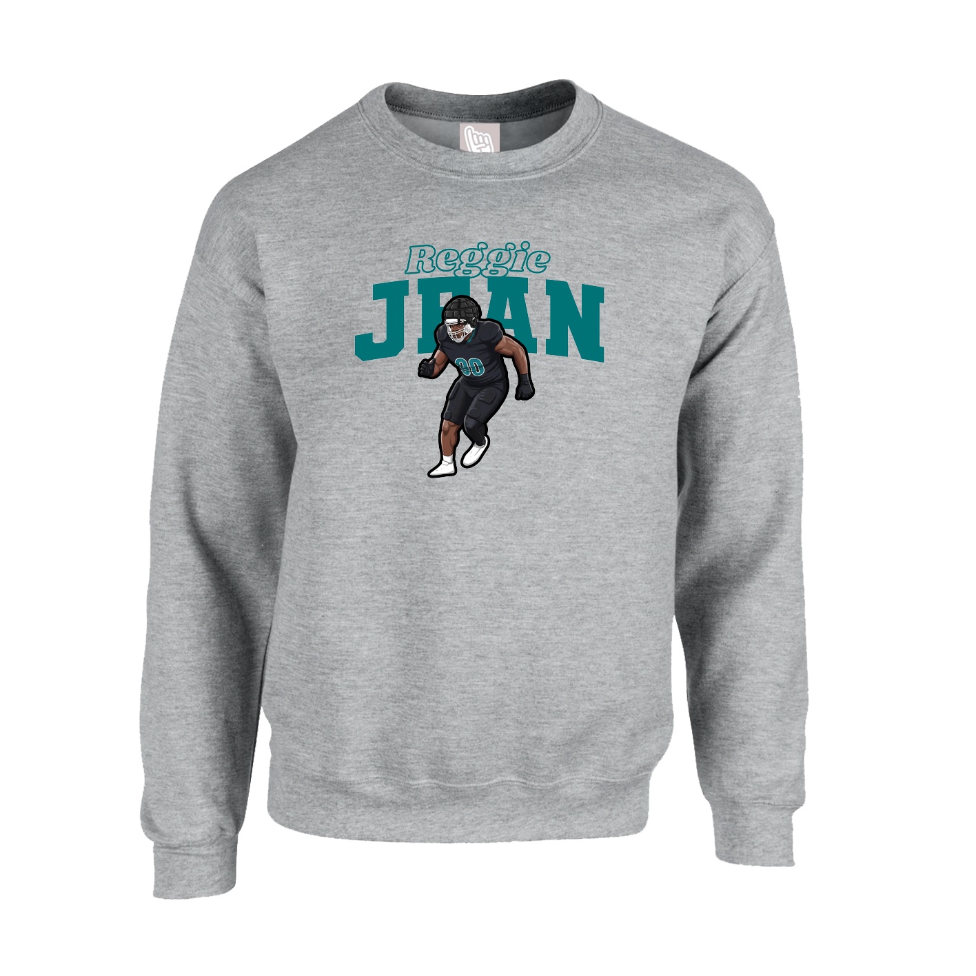 Fleece Crew — Name Arch in Grey