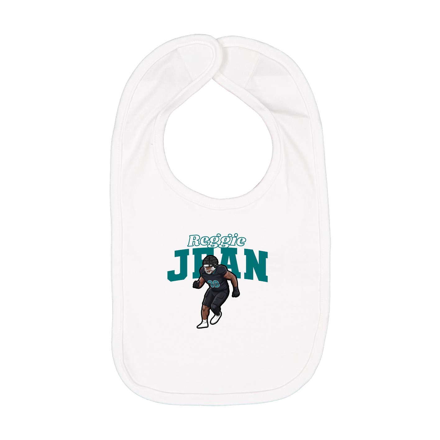 Infant Bib — Name Arch in White