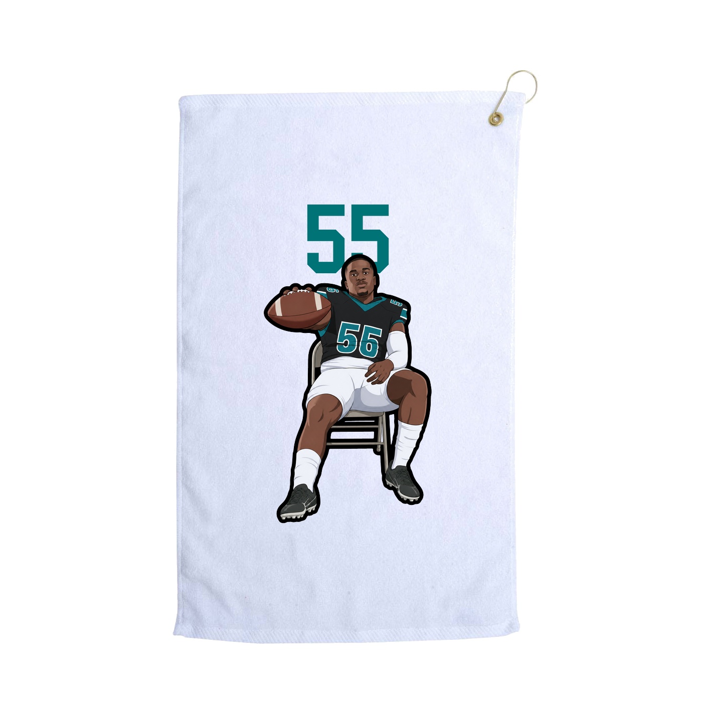 Golf Towel — Number Top in White