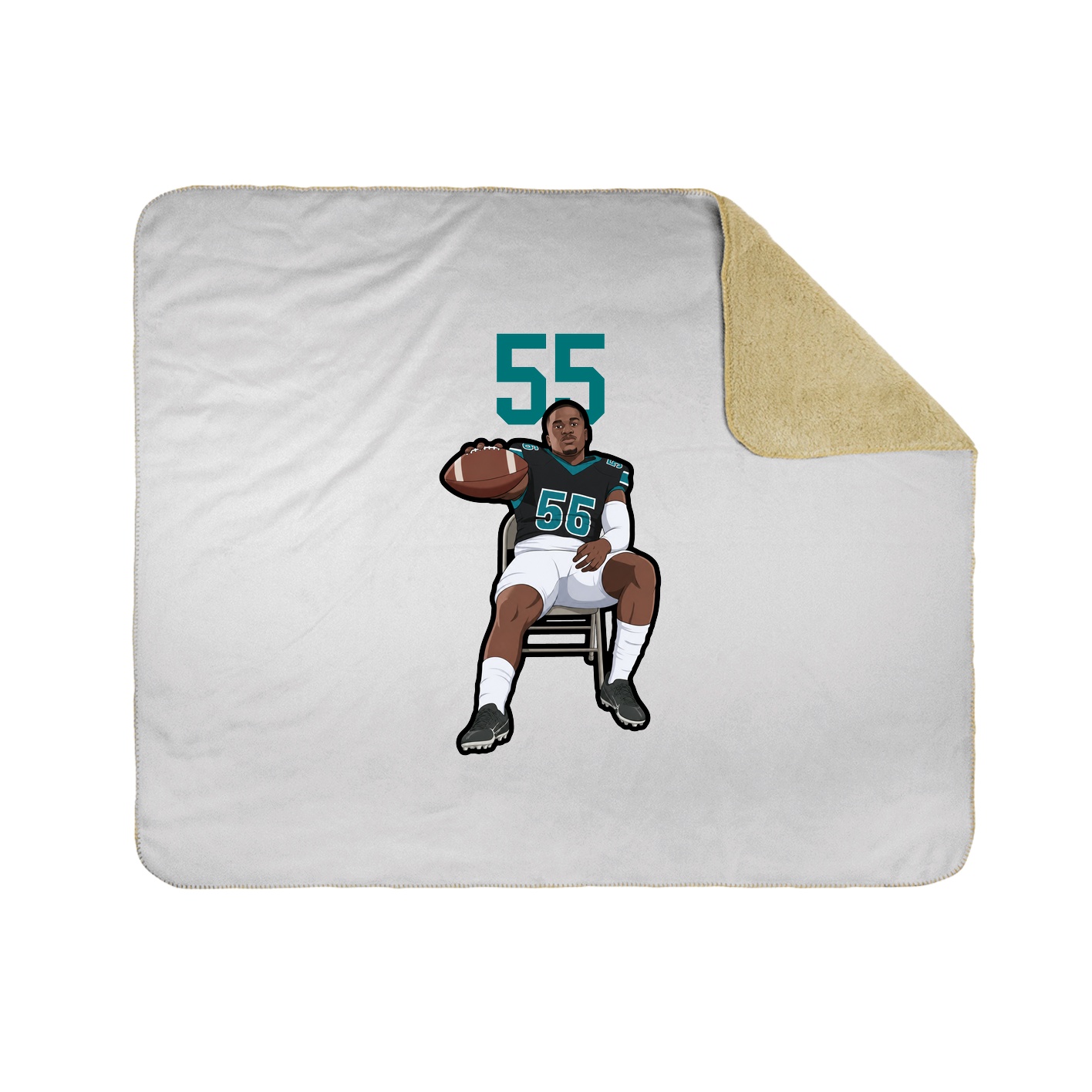 Throw Blanket — Number Top in White