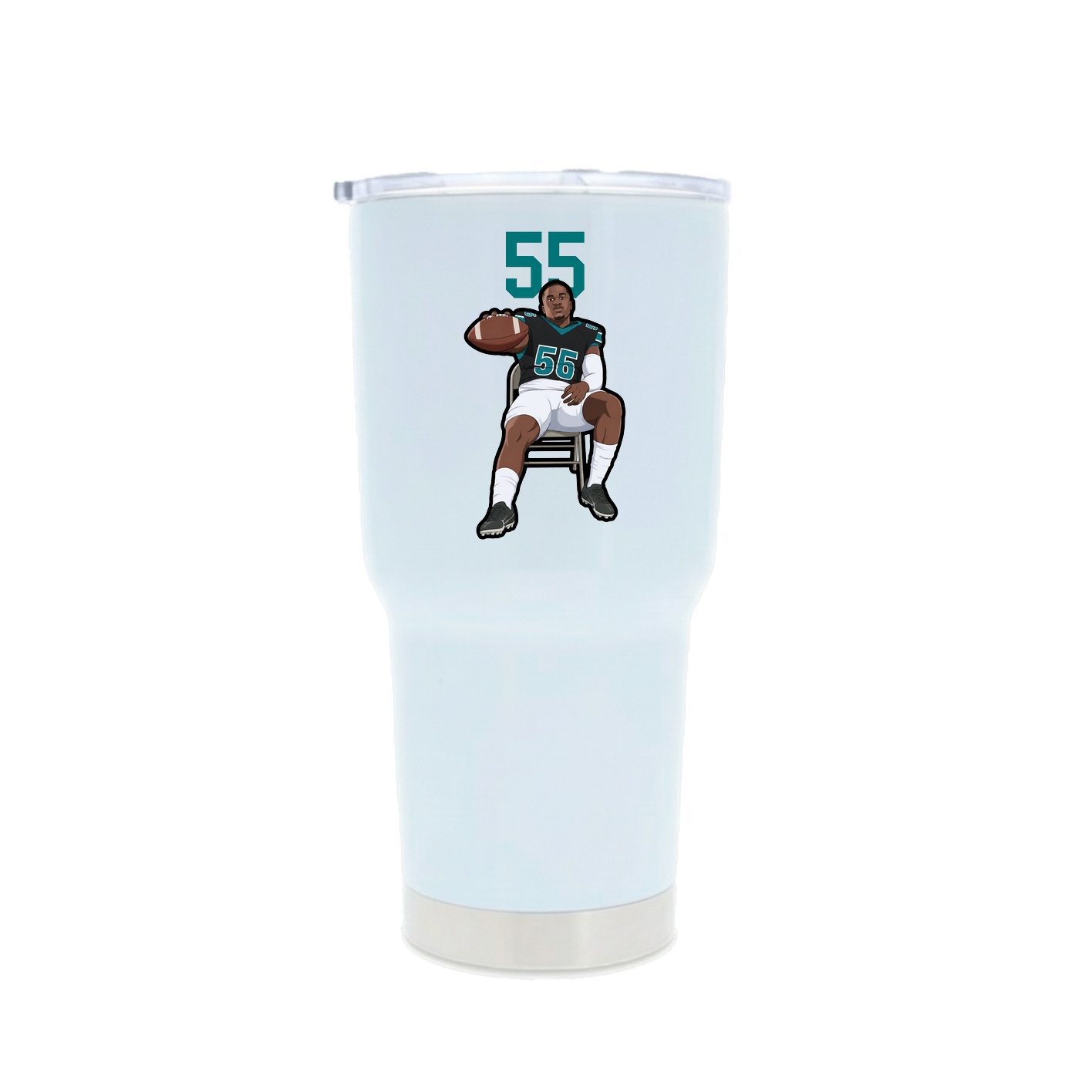 30oz Stainless Steel Tumbler — Number Top in White