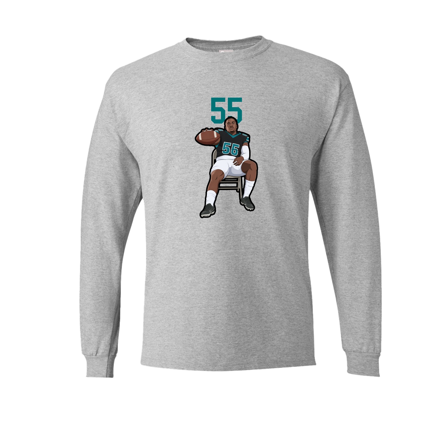 Long Sleeve Tee — Number Top in Grey