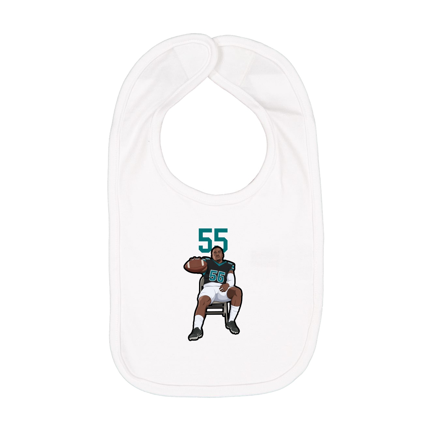 Infant Bib — Number Top in White