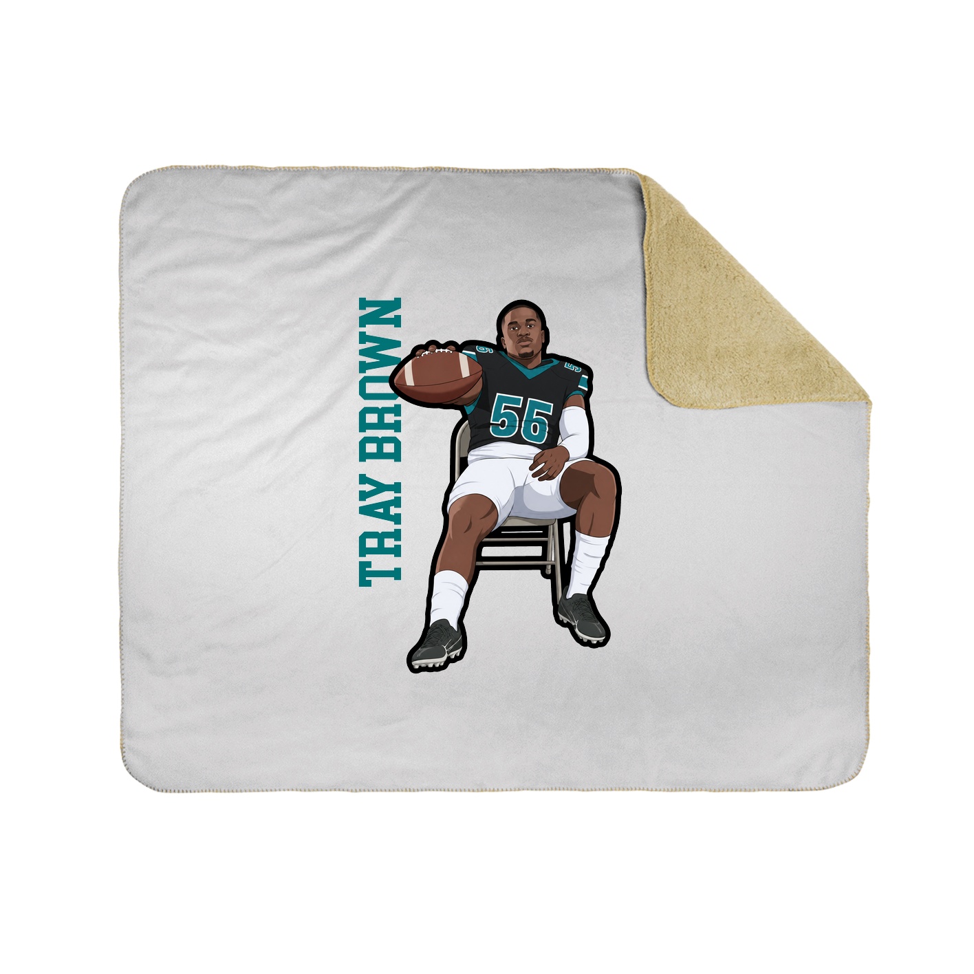 Throw Blanket — Name Vertical in White