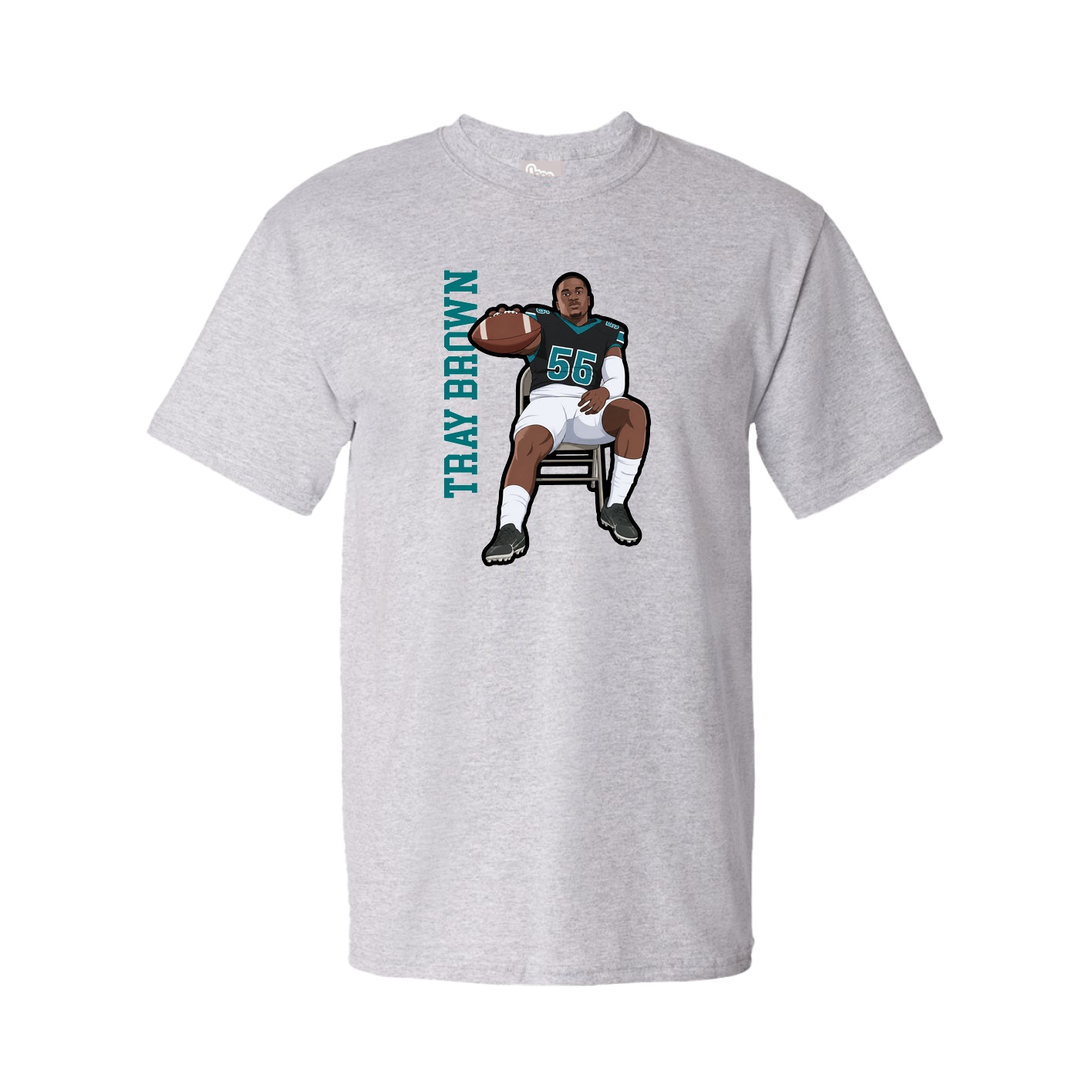 Youth Tee — Name Vertical in Grey