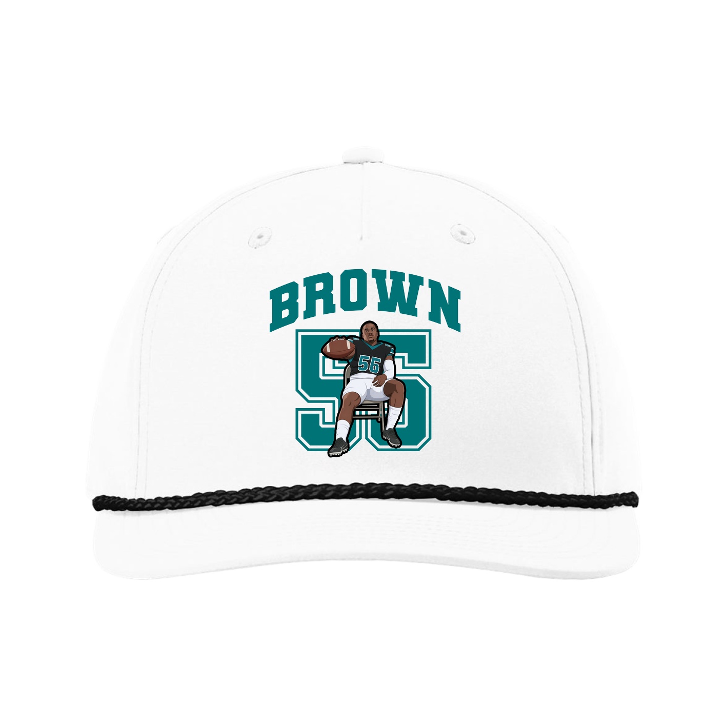 Five-Panel Classic Rope Cap — Number in White