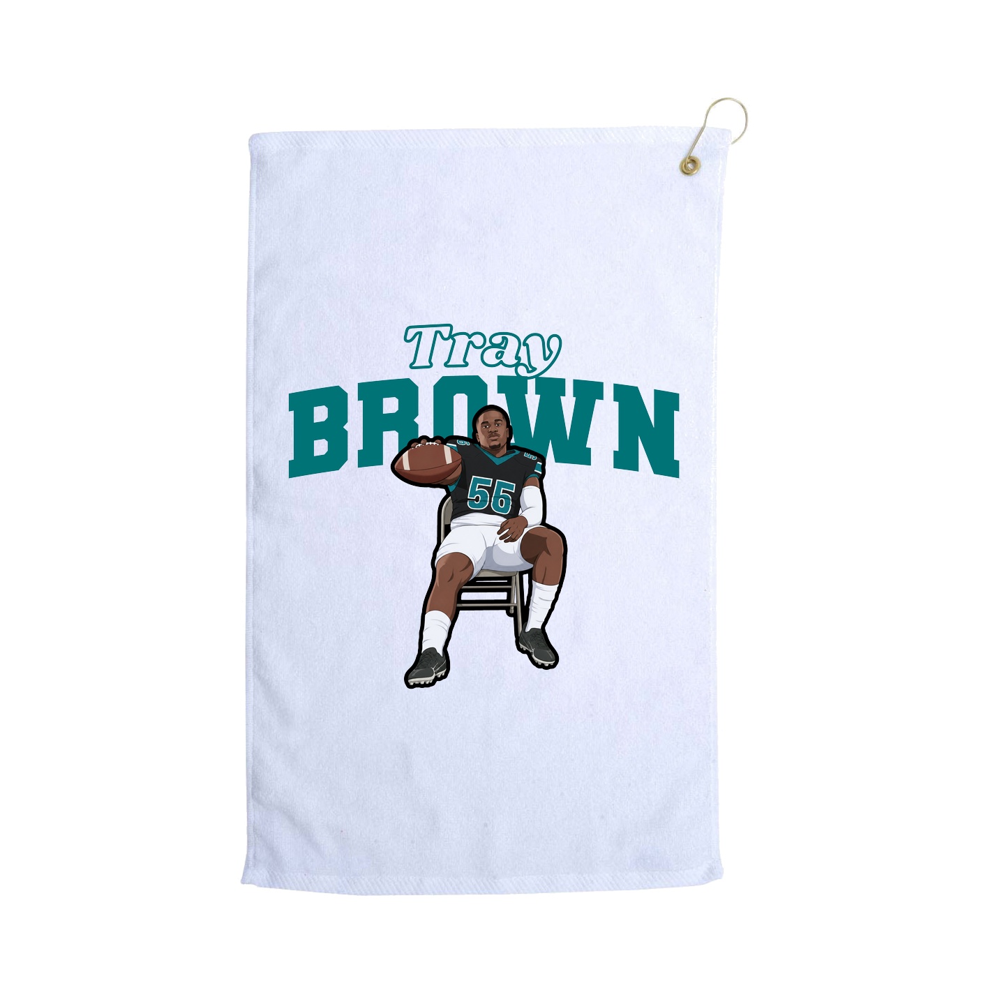 Golf Towel — Name Arch in White