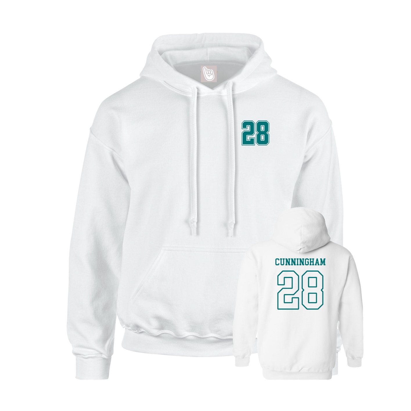 Hoodie — Chest Back in White