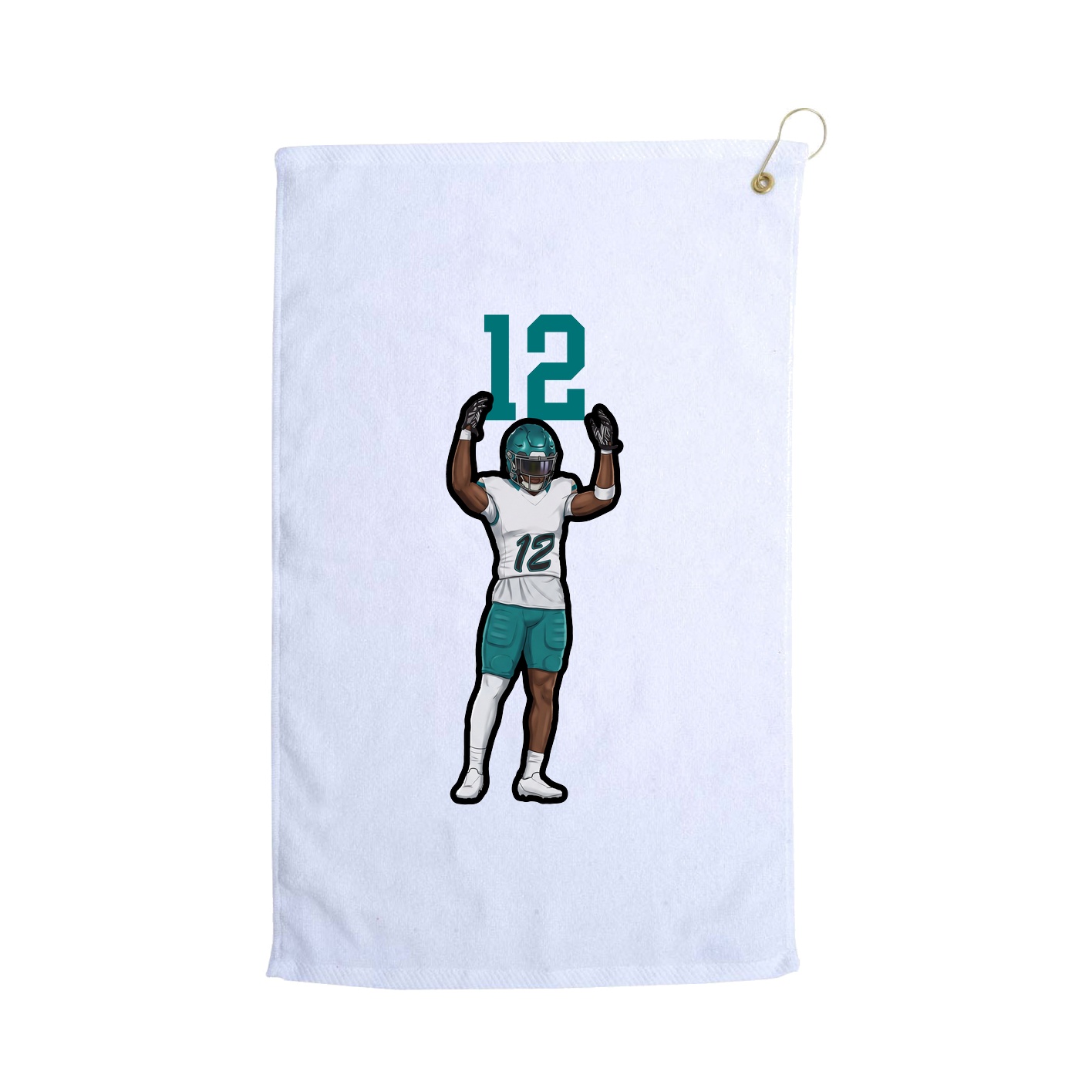 Golf Towel — Number Top in White