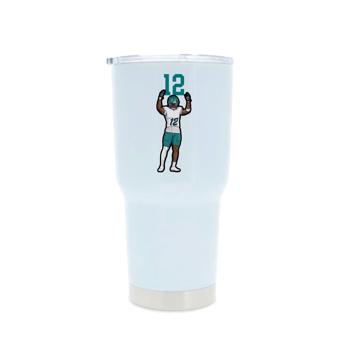 30oz Stainless Steel Tumbler — Number Top in White