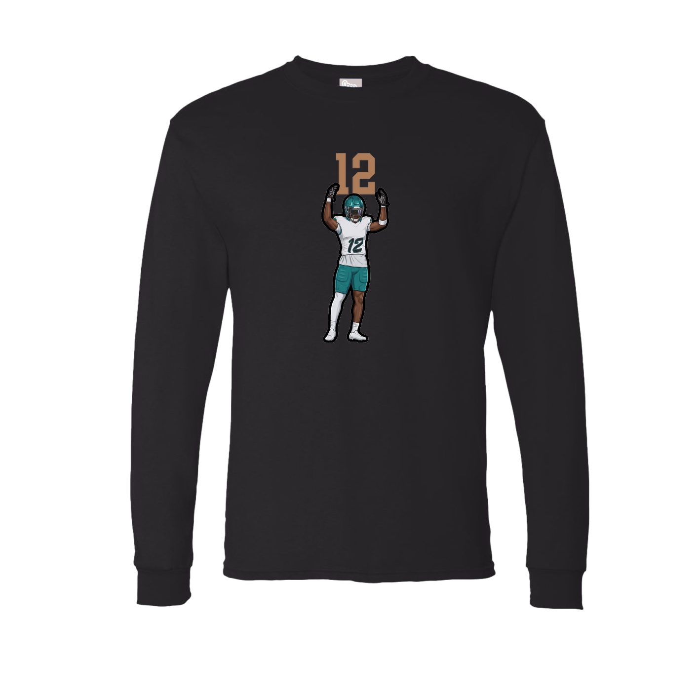 Long Sleeve Tee — Number Top in Black