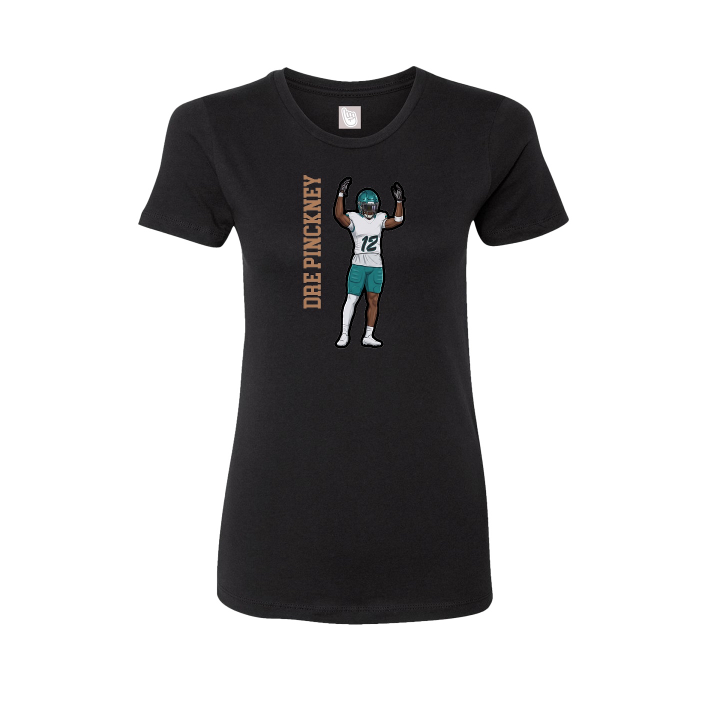 Fitted Women's Tee — Name Vertical in Black