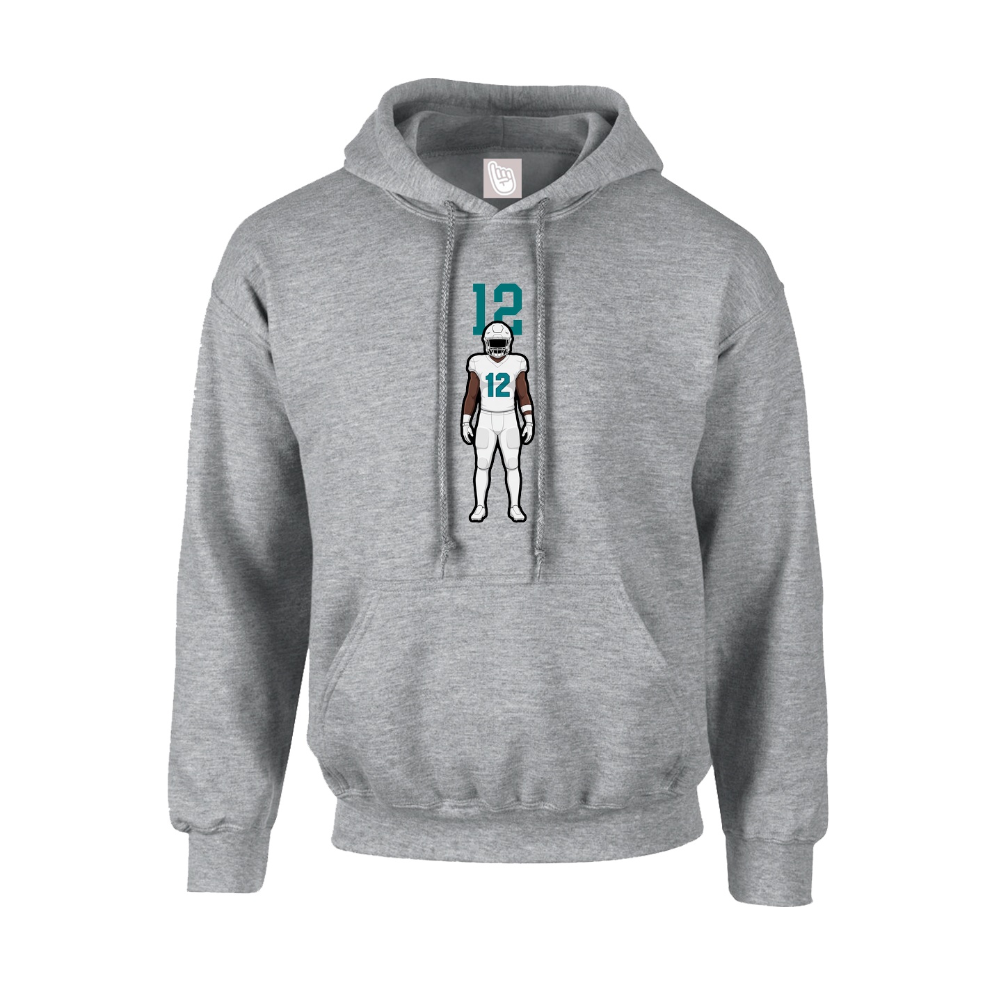 Youth Hoodie — Number Top in Grey