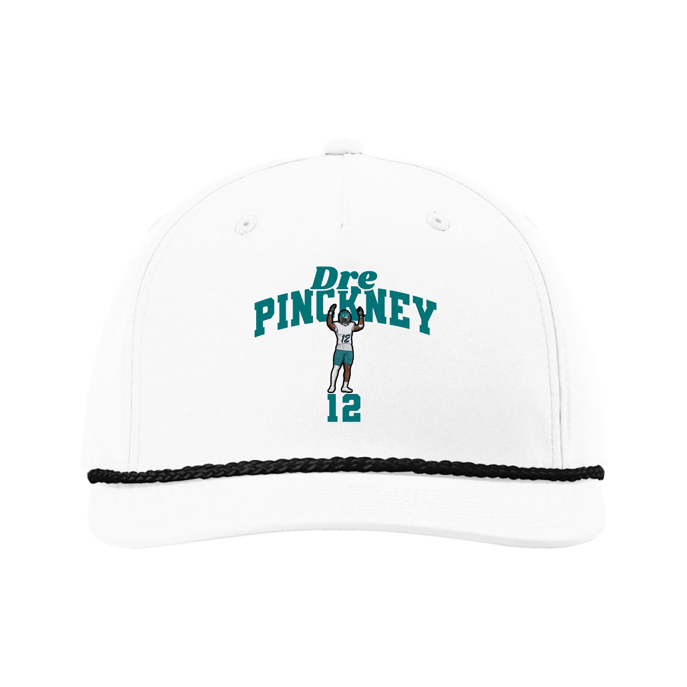 Five-Panel Classic Rope Cap — Signature Arch in White