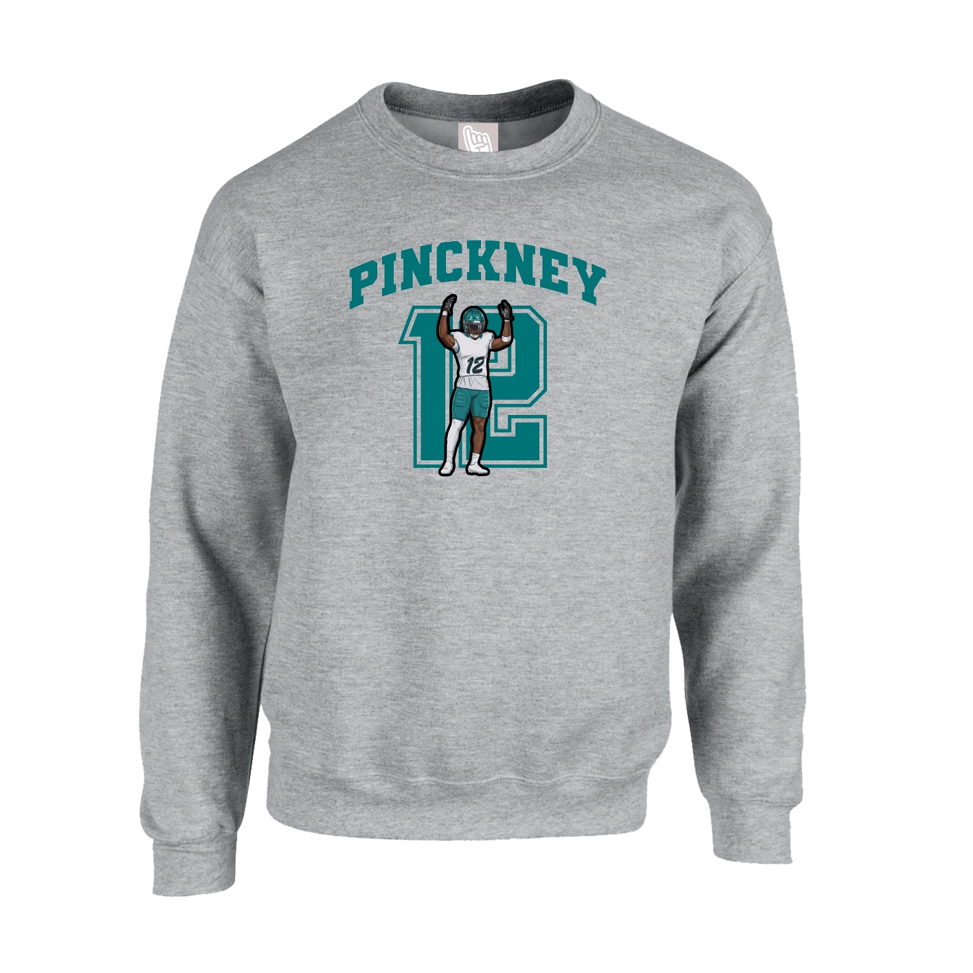 Fleece Crew — Number in Grey